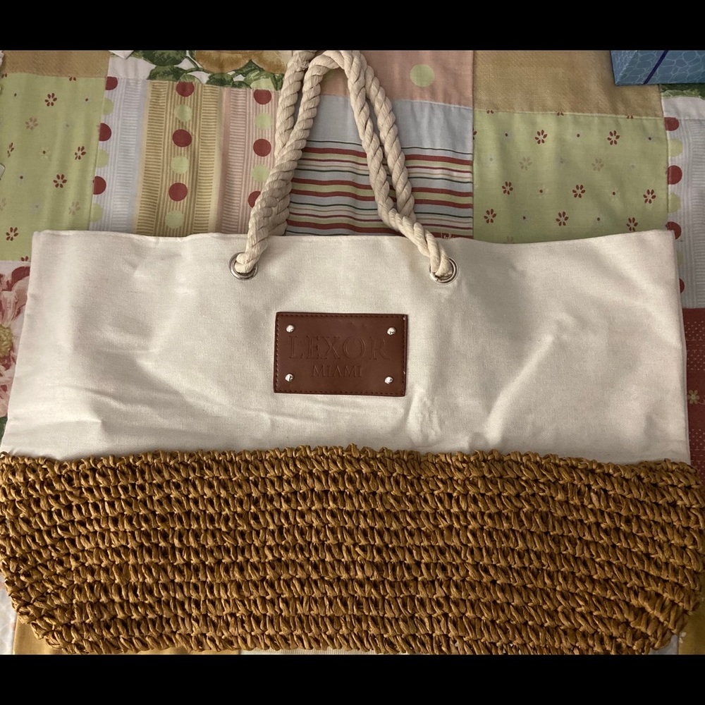 Tote canvas with ropes and straw Lexor Miami